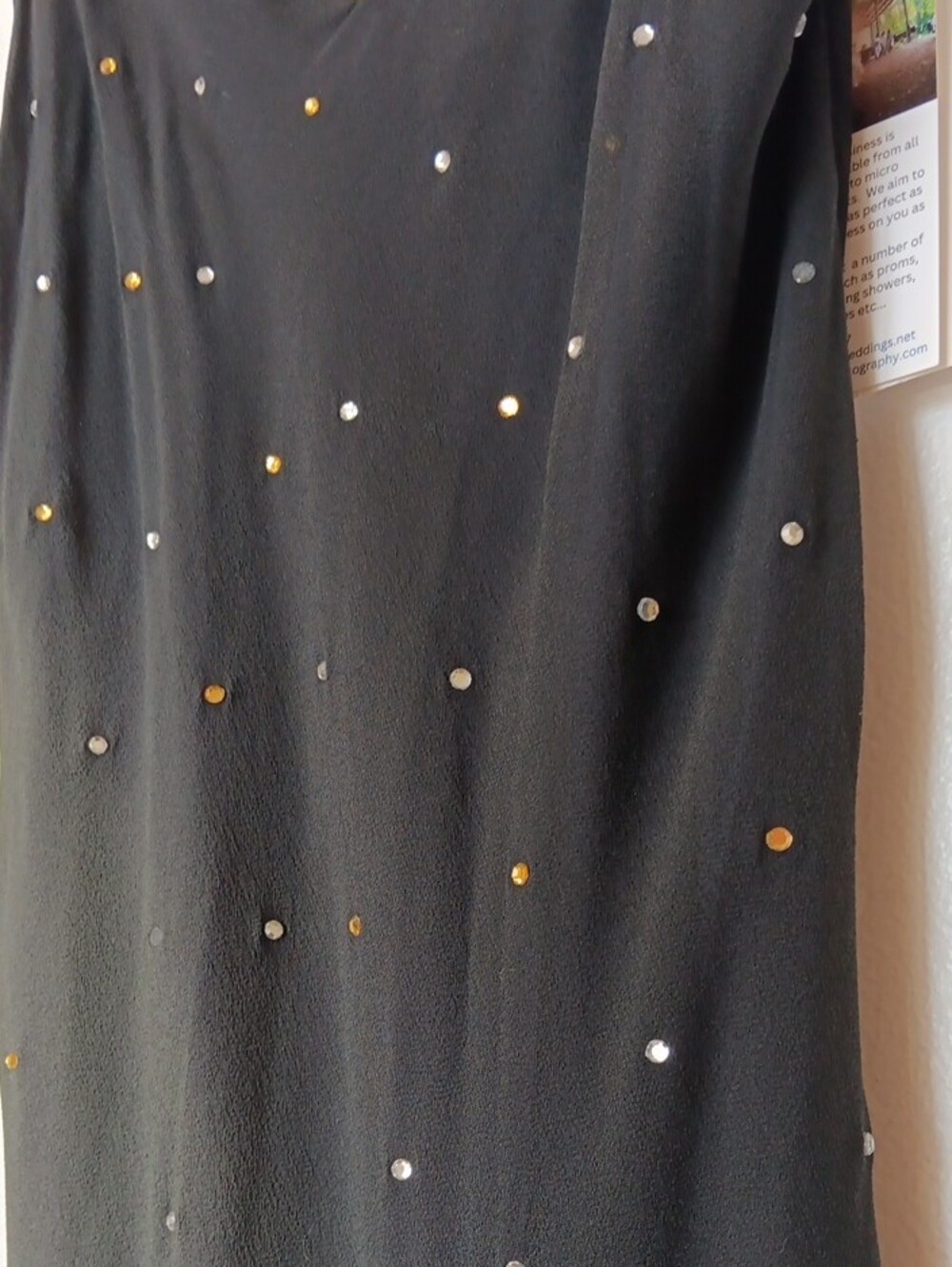 Vintage Beaded Ombre Spaghetti-Strap Maxi Dress in Black and Tan 606 - Picture 9 of 16